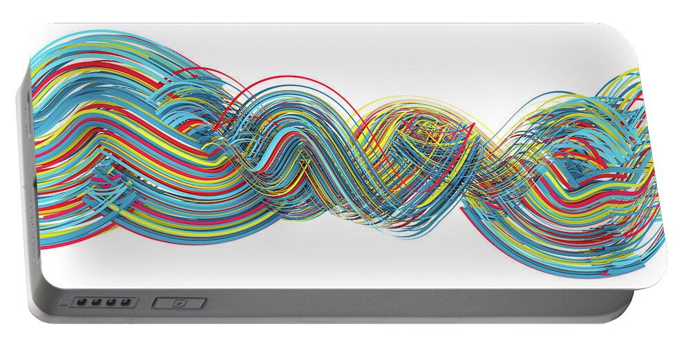 Primary Portable Battery Charger featuring the digital art Lines and Curves 4 by Scott Norris