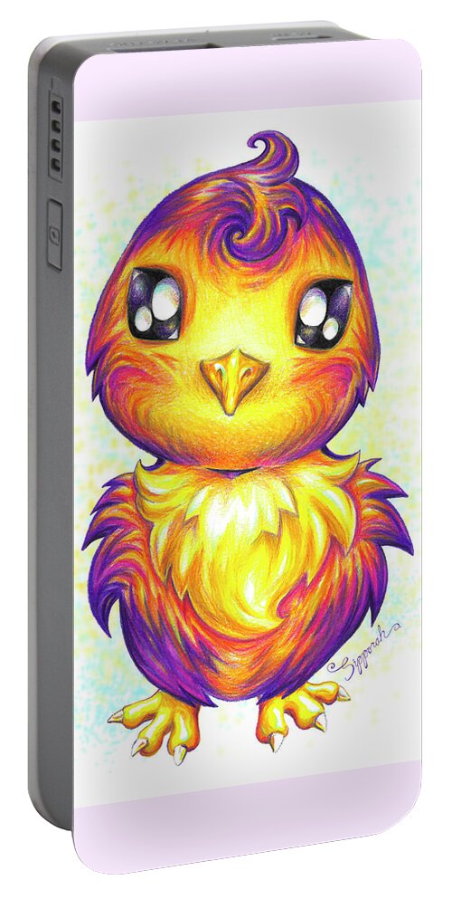 Nature Portable Battery Charger featuring the drawing Little Bird by Sipporah Art and Illustration