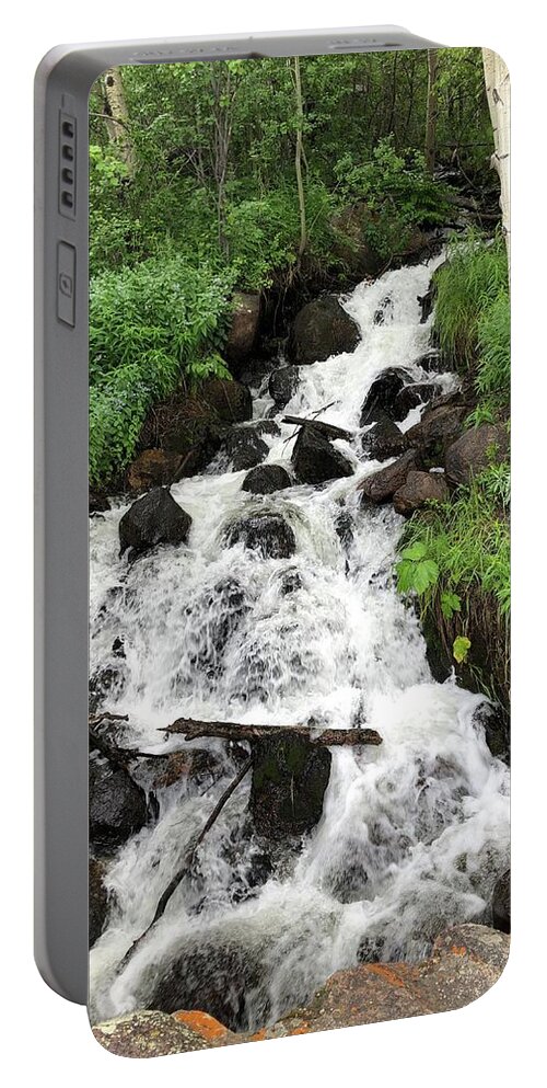 Water Portable Battery Charger featuring the photograph Little fall by Trent Mallett