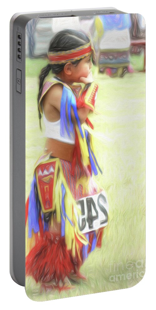 Native Americans Portable Battery Charger featuring the photograph Little Native American Dancer by Dyle Warren