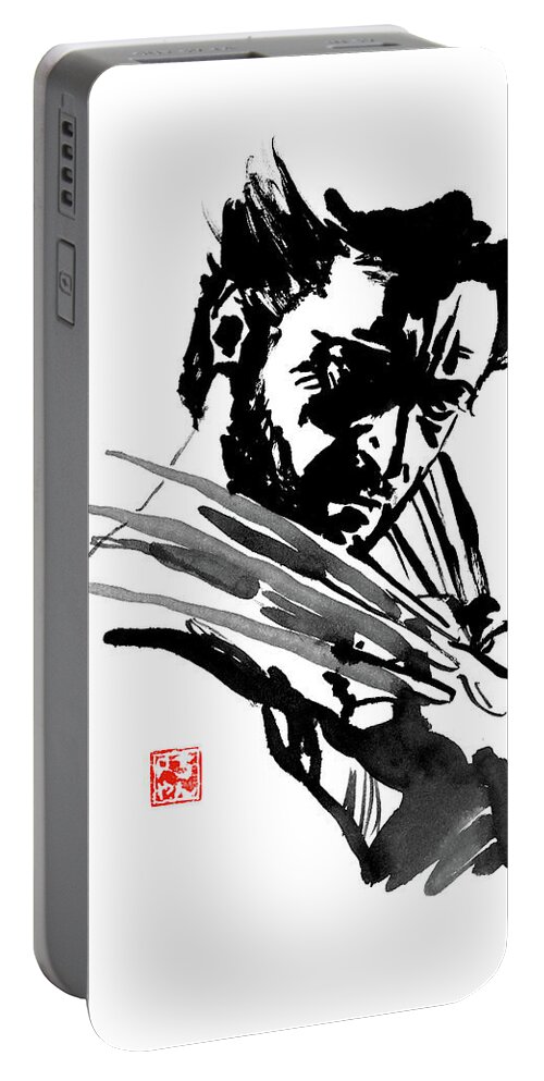 Logan Portable Battery Charger featuring the painting Logan by Pechane Sumie