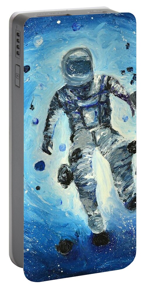 Spaceman Portable Battery Charger featuring the painting Lone Ranger by Chiara Magni