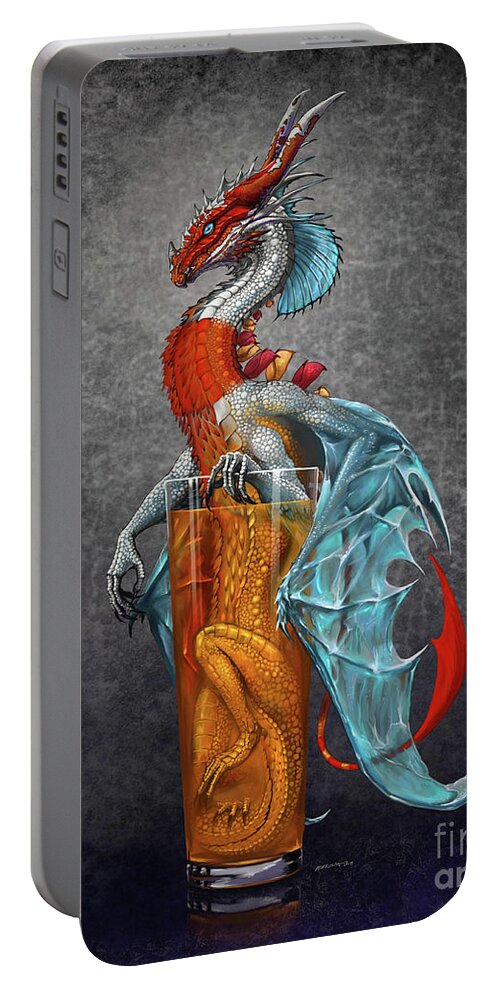 Long Island Portable Battery Charger featuring the digital art Long Island Ice Tea Dragon by Stanley Morrison