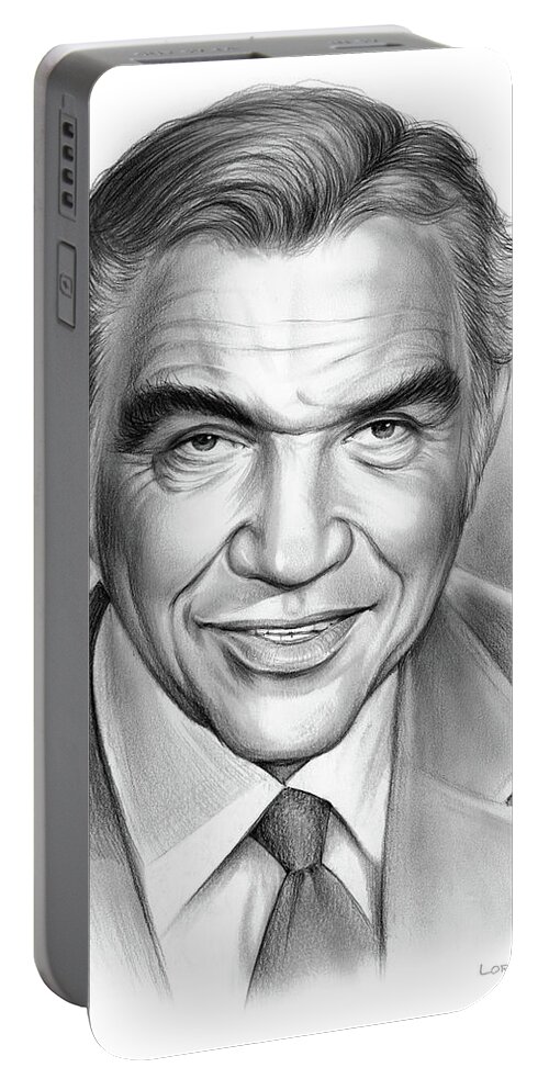 Lorne Greene Portable Battery Charger featuring the drawing Lorne Greene 9-9-18 by Greg Joens