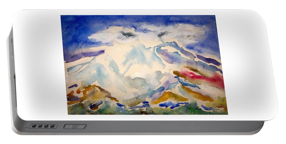 Watercolor Portable Battery Charger featuring the painting Lost Mountain Lore by John Klobucher