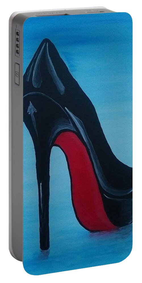 Louboutin Portable Battery Charger featuring the painting Louboutin by Lynne McQueen
