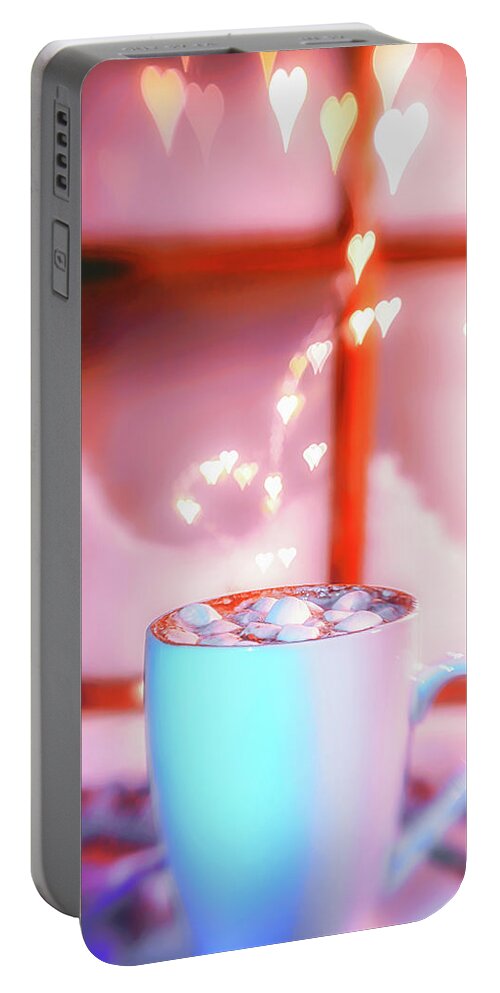 Christmas Portable Battery Charger featuring the photograph Love in a warm cup of cocoa by Marnie Patchett