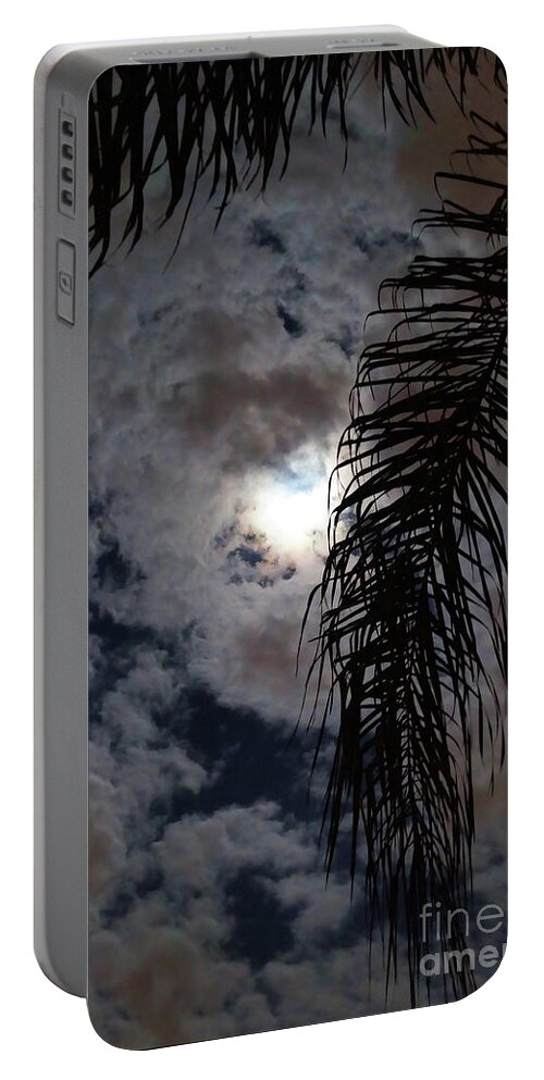 Dark Portable Battery Charger featuring the digital art Love Moon by Recreating Creation