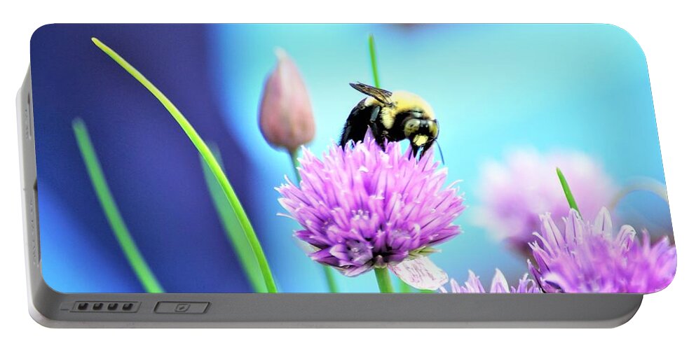 Chives Portable Battery Charger featuring the photograph Love my Chives by Merle Grenz
