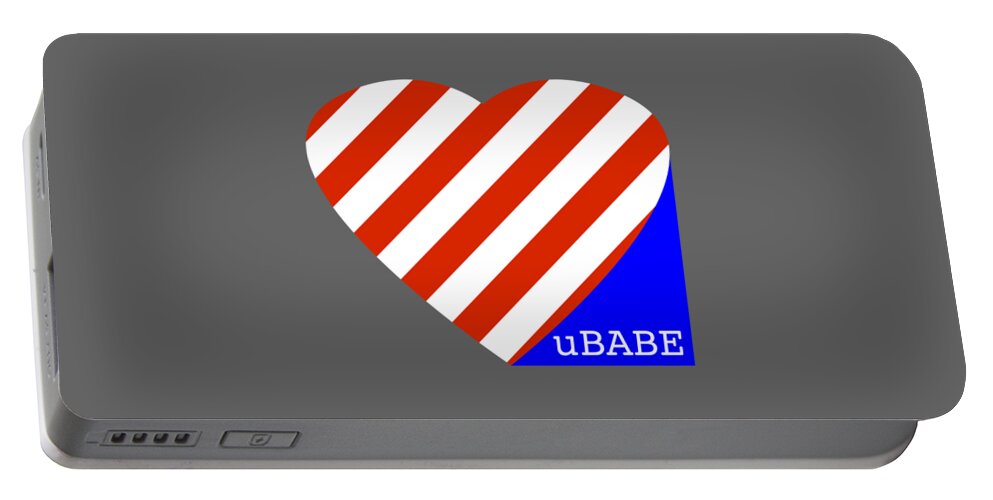 Love Ubabe America Portable Battery Charger featuring the digital art Love Ubabe America by Ubabe Style