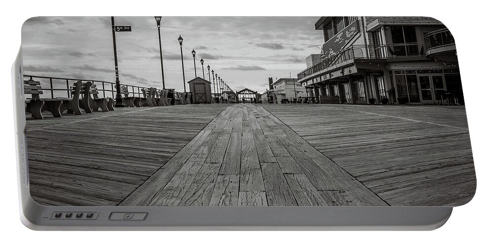 Asbury Park Portable Battery Charger featuring the photograph Low On The Boardwalk by Steve Stanger
