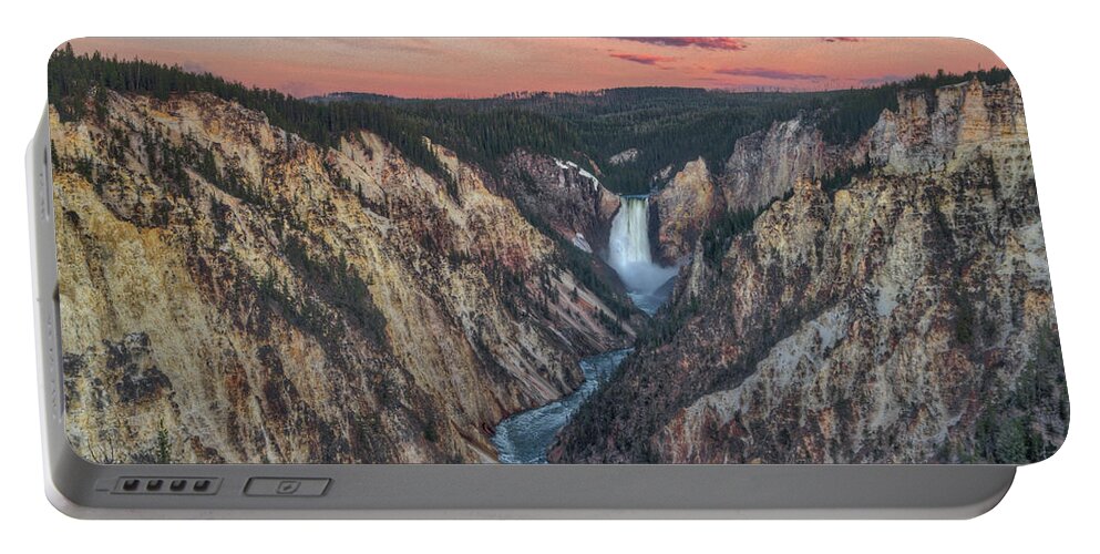 Lower Falls Portable Battery Charger featuring the photograph Lower Falls 2011-06 03 by Jim Dollar
