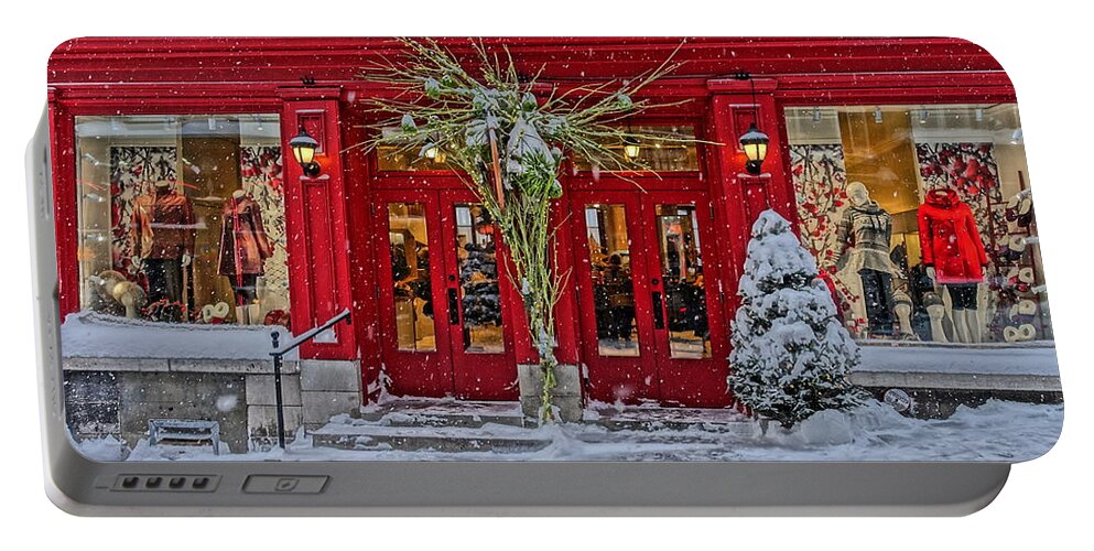 Lower Town Portable Battery Charger featuring the photograph Red Hot on a Winter's Day by Patricia Caron