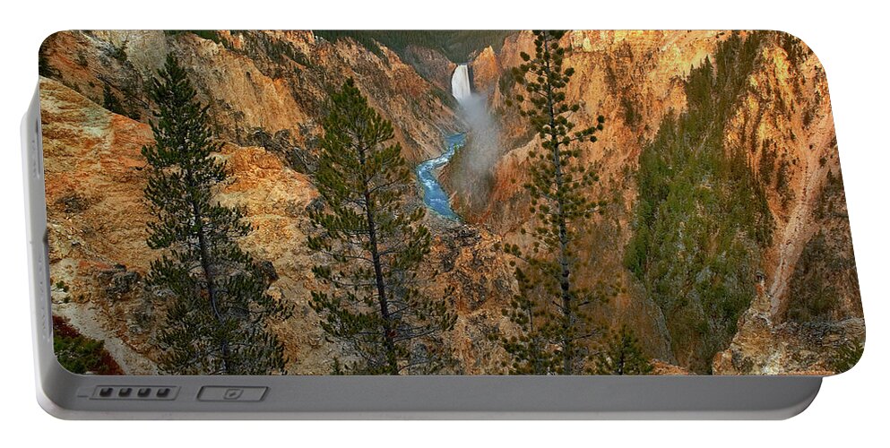 00586188 Portable Battery Charger featuring the photograph Lower Yellowstone Falls, Yellowstone River, Grand Canyon Of Yellowstone, Yellowstone National Park, Wyoming by Tim Fitzharris