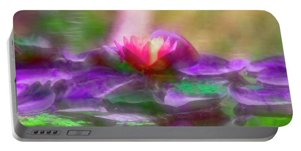 Colorful Portable Battery Charger featuring the digital art Luminescence by Michele A Loftus