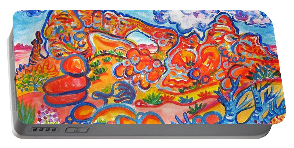 Arches Painting Portable Battery Charger featuring the painting Magnificant Arch by Rachel Houseman