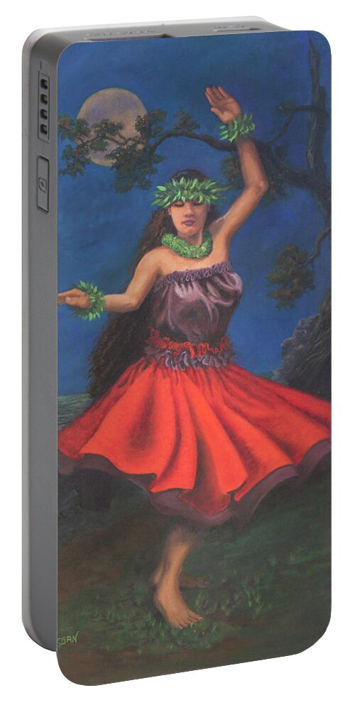 Full Portable Battery Charger featuring the painting Mahina by Megan Collins