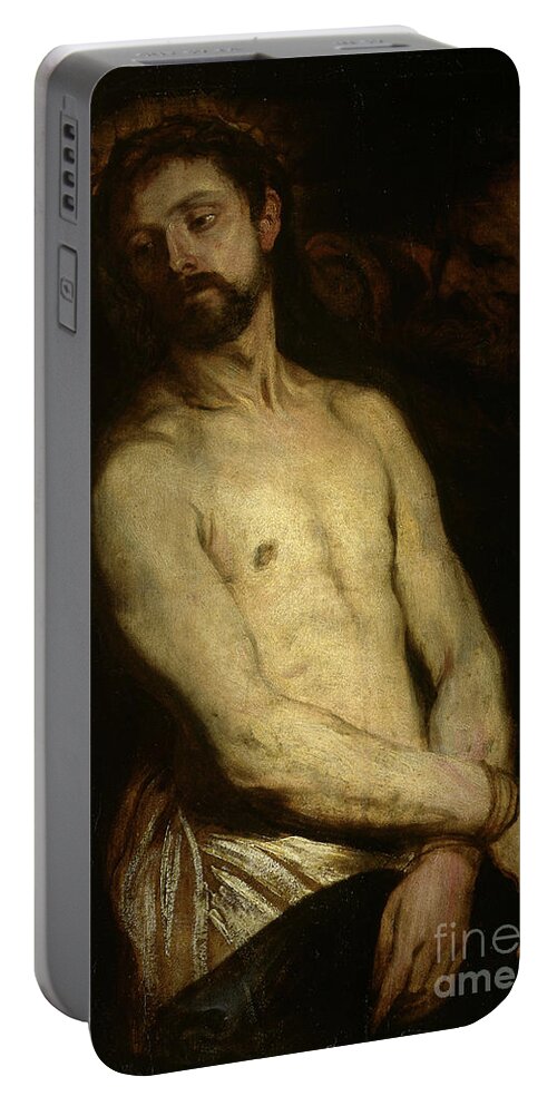 Dyck Portable Battery Charger featuring the painting Man of Sorrows, Ecce Homo by Anthony van Dyck