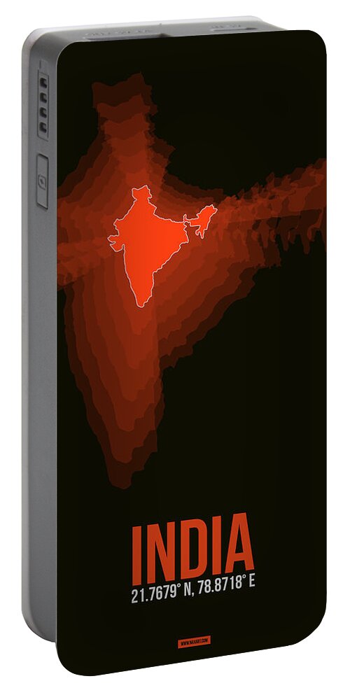 Map Of India Portable Battery Charger featuring the digital art Map of India by Naxart Studio