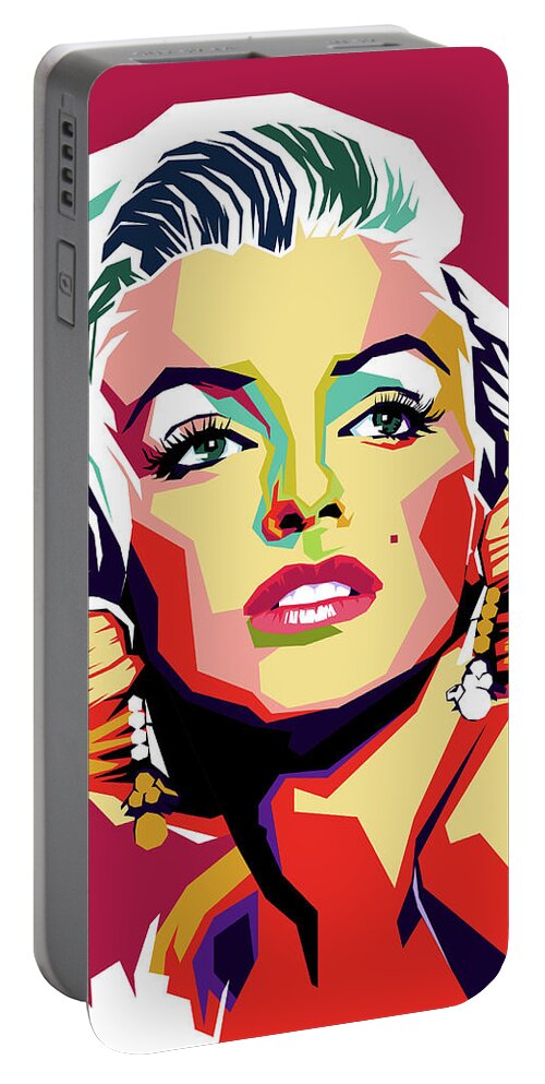 Marilyn Monroe Portable Battery Charger featuring the digital art Marilyn Monroe by Stars on Art