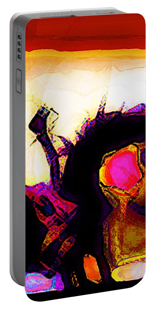 Science Fiction Portable Battery Charger featuring the digital art Martian Riding His Horse by Gabby Tary