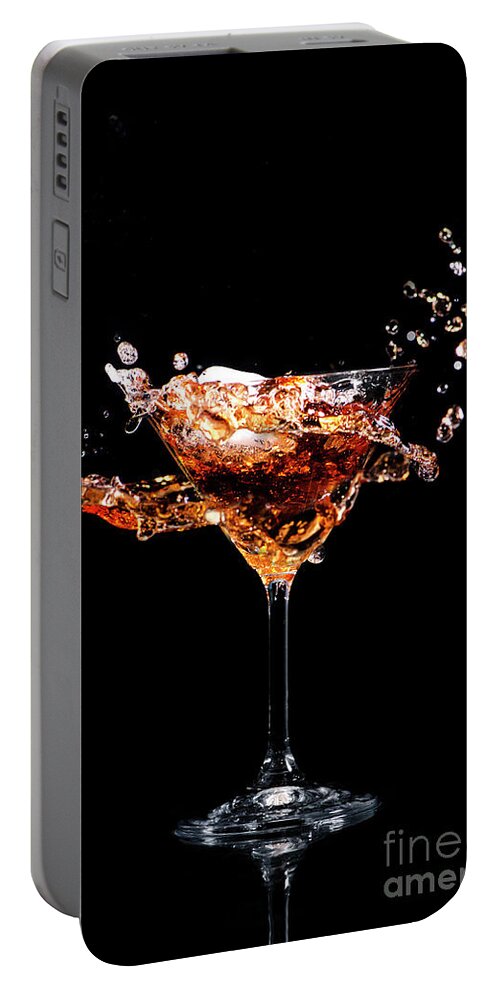 Cocktail Portable Battery Charger featuring the photograph Martini cocktail splash by Jelena Jovanovic