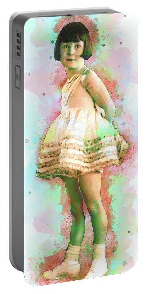 Our Gang Comedy Portable Battery Charger featuring the digital art Mary Ann by Pheasant Run Gallery