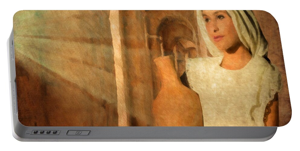 Mary Portable Battery Charger featuring the digital art Mary by Mark Allen