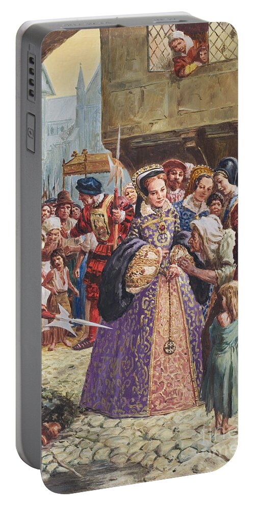 Mary Tudor (1515-58) Urban Portable Battery Charger featuring the painting Mary Tudor by Cl Doughty