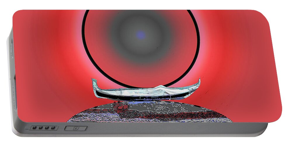 Sunset Portable Battery Charger featuring the digital art Matrix Sunset by Alexandra Vusir