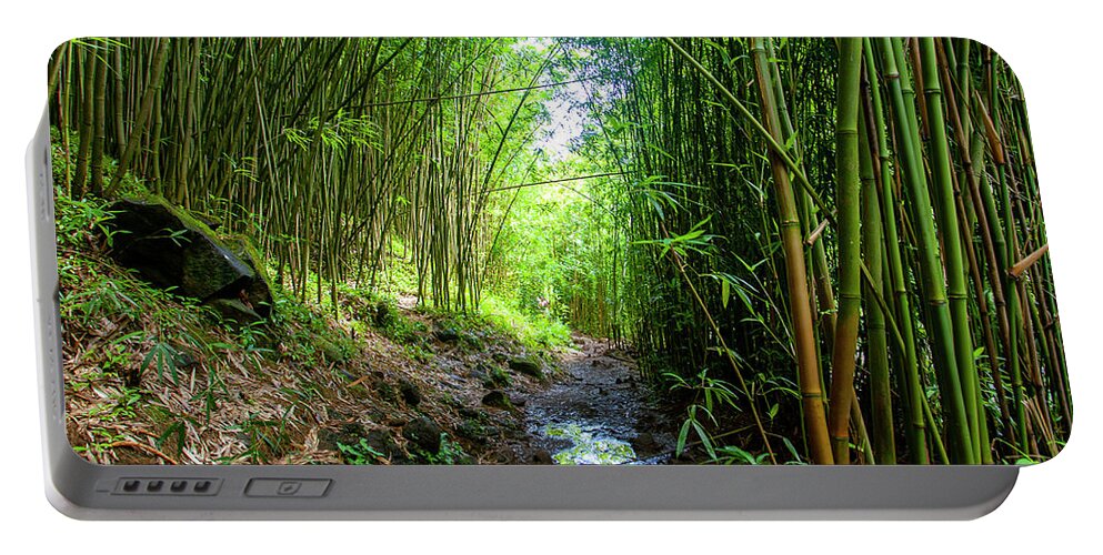 Bamboo Forest Portable Battery Charger featuring the photograph Maui Bamboo Forest by Anthony Jones