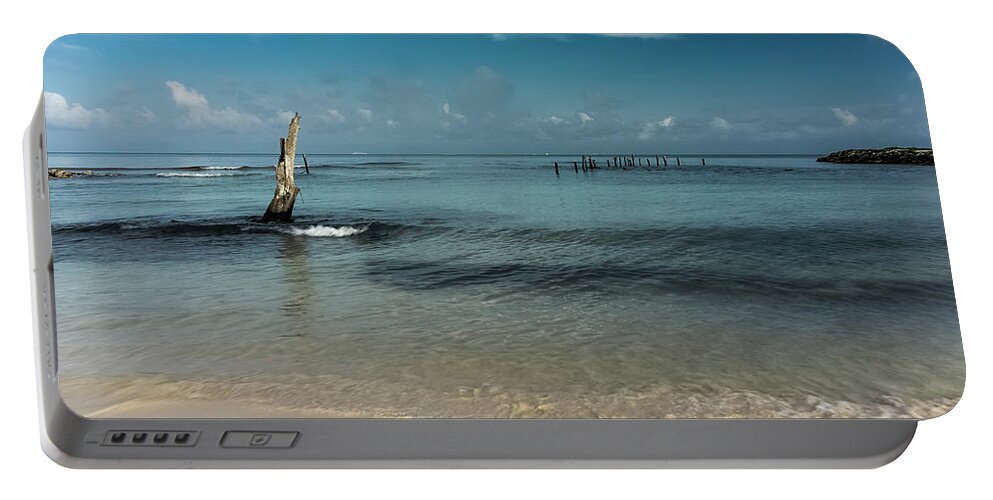 Skyline Portable Battery Charger featuring the photograph Mayan shore 3 by Silvia Marcoschamer