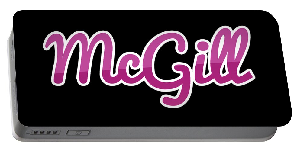 Mcgill Portable Battery Charger featuring the digital art McGill #McGill by TintoDesigns