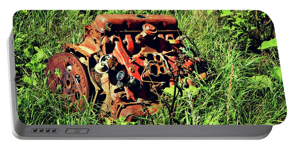 Mechanical Pit Portable Battery Charger featuring the photograph Mechanical Pit 1 by Cyryn Fyrcyd