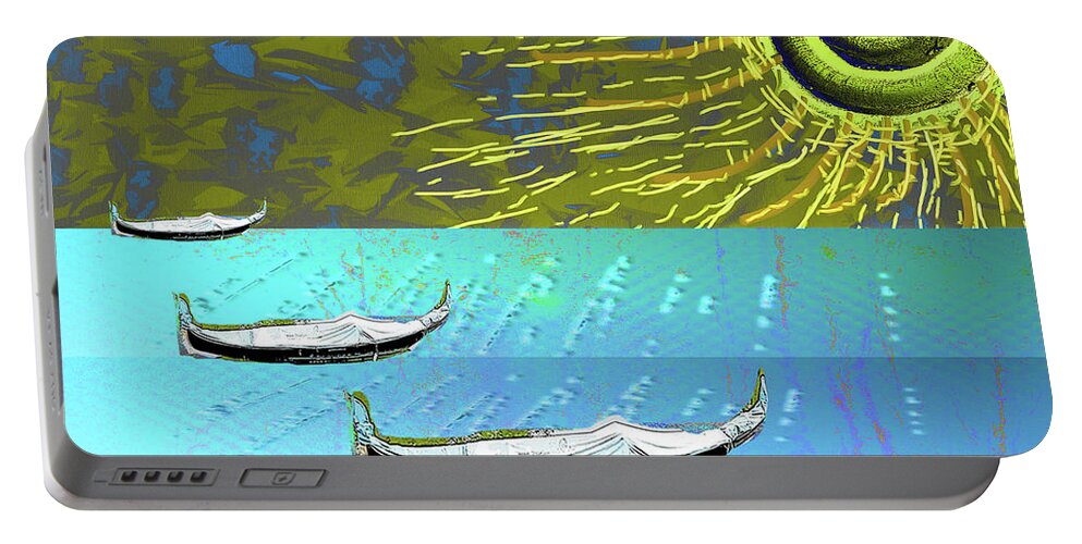 Sea Portable Battery Charger featuring the digital art Aquatic Bloom by Alexandra Vusir