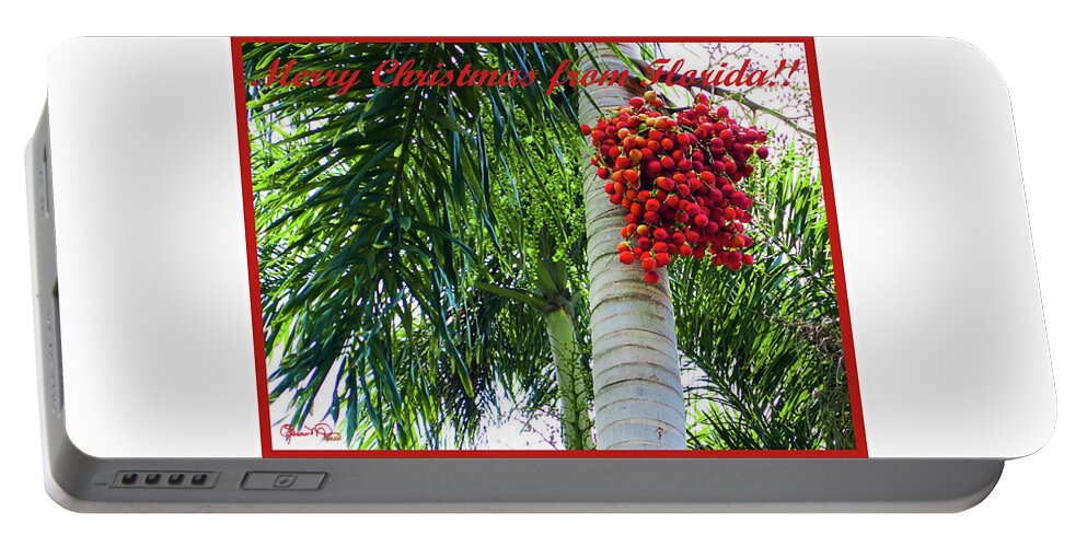 Merry Christmas From Florida Portable Battery Charger featuring the photograph Merry Christmas from Florida by Susan Molnar