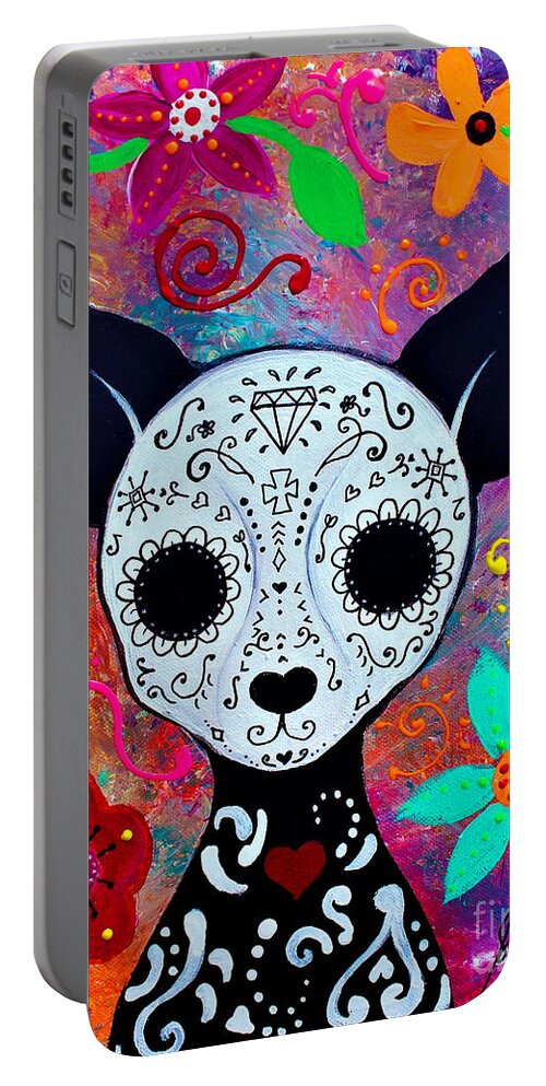 Chihuahua. Huahua Portable Battery Charger featuring the painting Mi Pequeno Bebe by Pristine Cartera Turkus