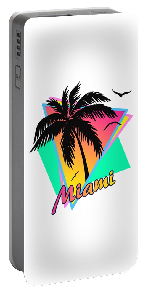 Miami Portable Battery Charger featuring the digital art Miami by Filip Schpindel