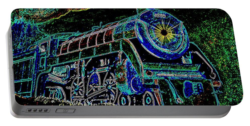 Trains Portable Battery Charger featuring the digital art Midnight Express by Pj LockhArt