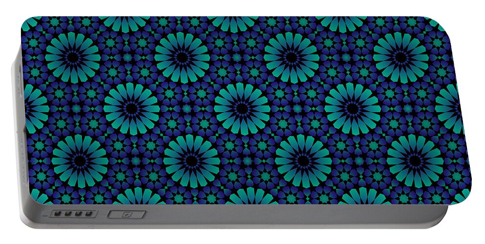 Marrakesh Portable Battery Charger featuring the mixed media Midnight Marrakesh by Heather Schaefer
