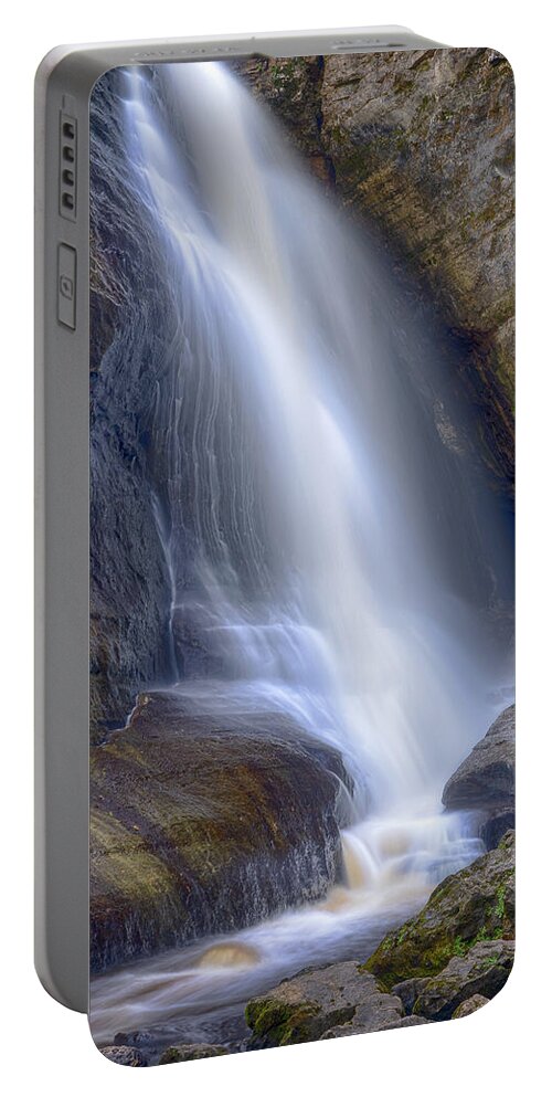 Waterfall Portable Battery Charger featuring the photograph Miners Falls by Brad Bellisle