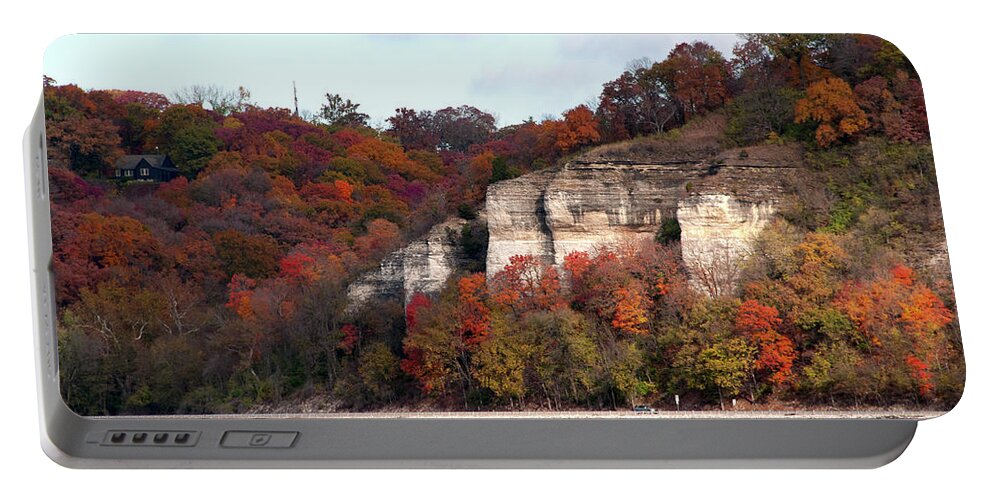 Missouri Portable Battery Charger featuring the photograph Mississippi River Bluff by Steve Stuller