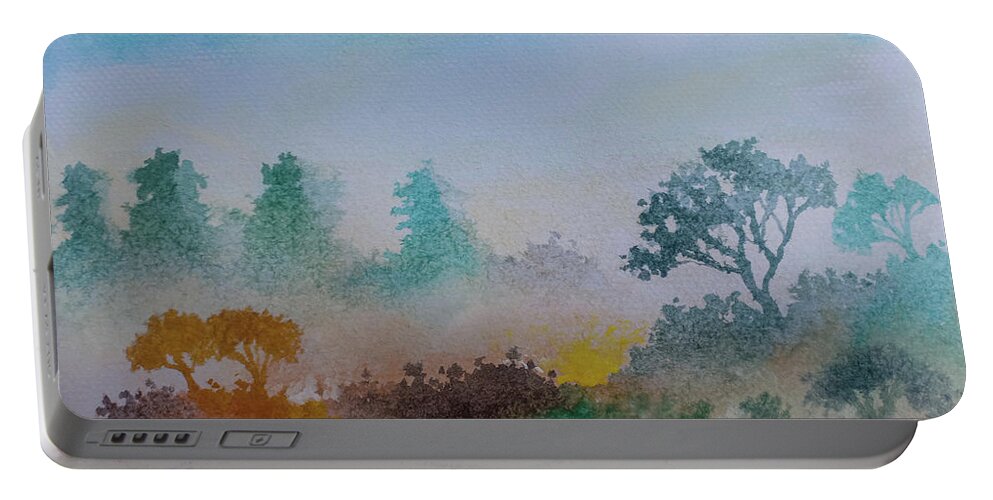 Creative Portable Battery Charger featuring the painting Beautiful Place #1 by Anthony Mwangi
