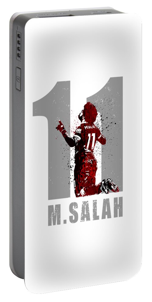 World Cup Portable Battery Charger featuring the painting Moh Salah by Art Popop