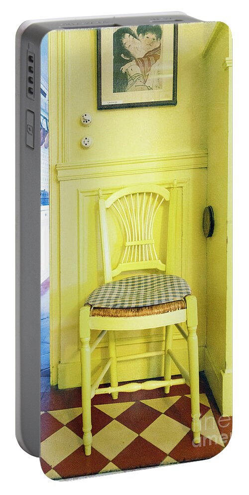 France Portable Battery Charger featuring the photograph Monet's Kitchen Yellow Chair by Craig J Satterlee