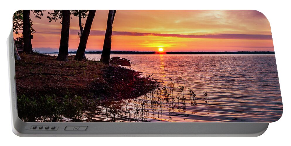 Monkey Island Portable Battery Charger featuring the photograph Monkey Island Shore Sunrise by David Wagenblatt