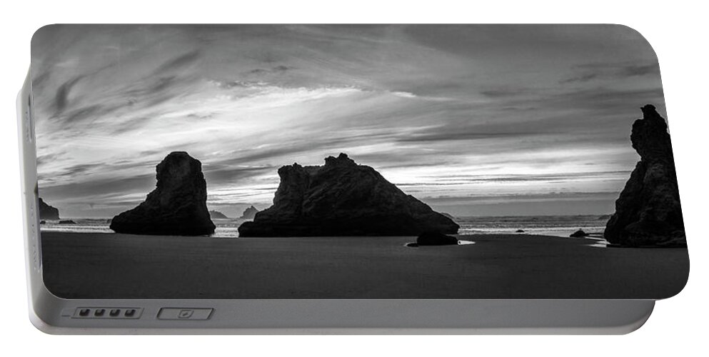 Beach Portable Battery Charger featuring the photograph Moody Bandon Beach by Steven Clark