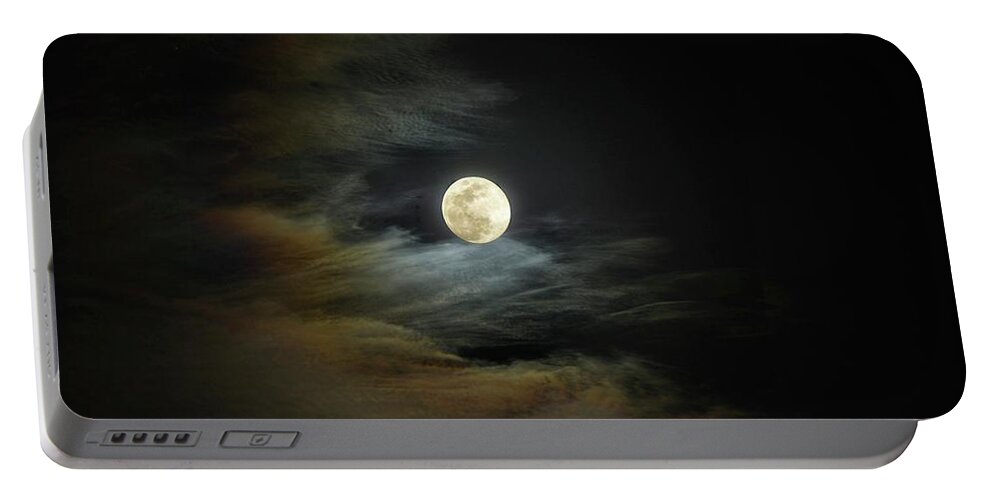 Moon Portable Battery Charger featuring the photograph Moon Dog by Stoney Lawrentz
