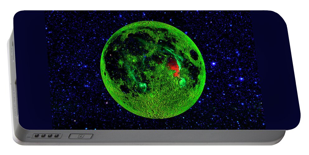 Moon Shot Portable Battery Charger featuring the painting Moon Shot by David Arrigoni