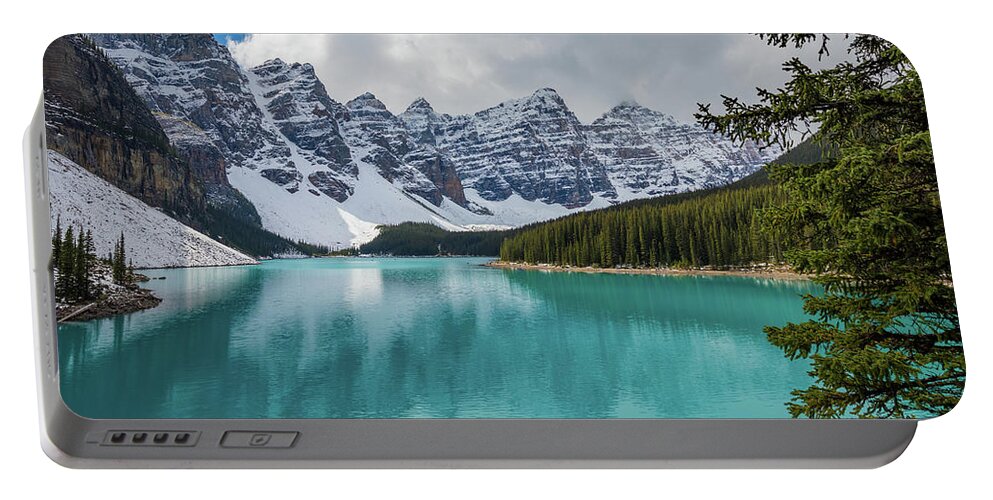 Alberta Portable Battery Charger featuring the photograph Moraine Lake Range by Inge Johnsson